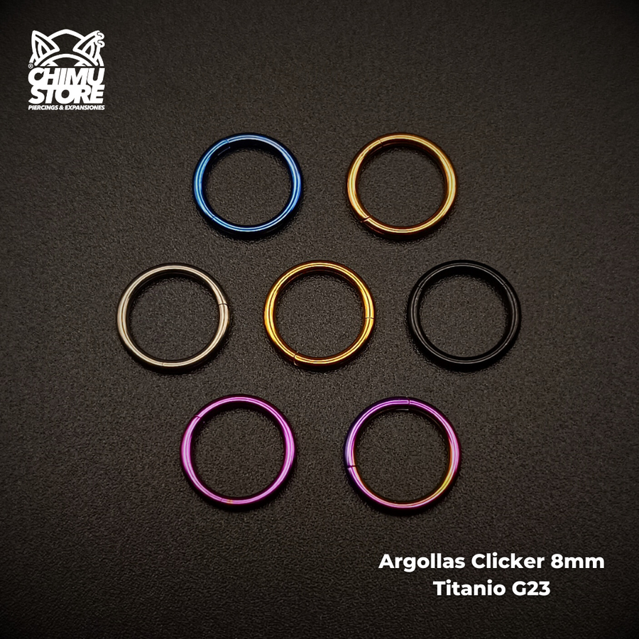 NEW Argollas Clicker Titanio G23 - Tamaño 8mm (1,2mm) (16G)
