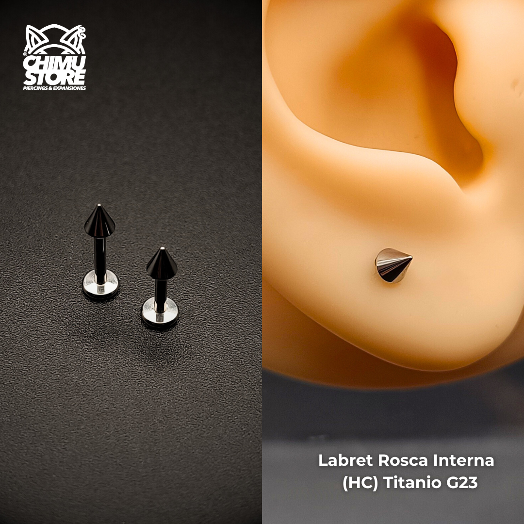 Labret (HC) Titanio G23 - Puntas de 3mm (1,2mm) (16G)