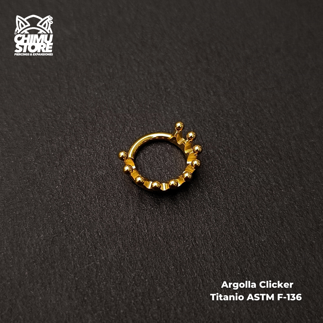 NEW Argolla Clicker Titanio ASTM F-136 - Corona (1,2mm;8mm) (16G)
