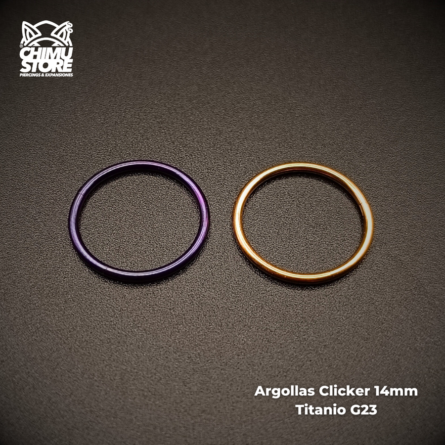 Argollas Clicker Titanio G23 - Tamaño 14mm (1,2mm) (16G)