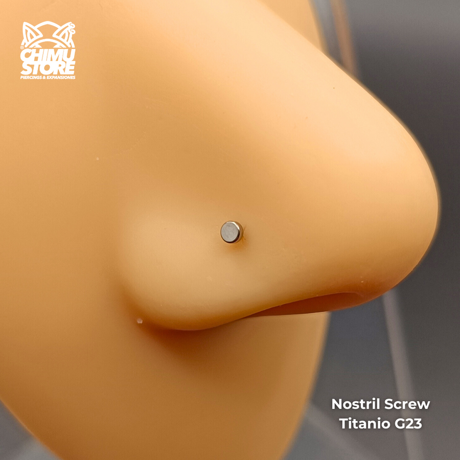 NEW Nostril Screw Titanio G23 - Disco Plano (0,8mm) (20G)