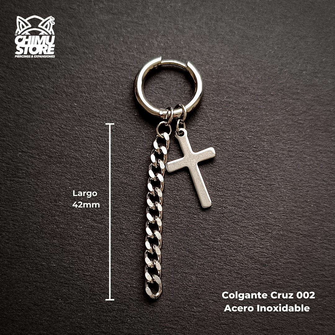 Colgante Acero Inoxidable - Cruz 002 con Cadena (1mm;12mm) (18G)
