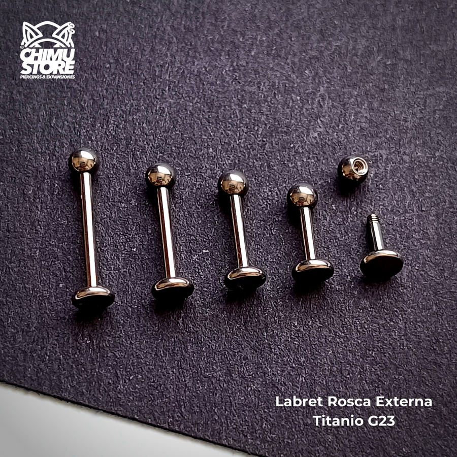 REP Labret Plateado Titanio G23 - Bolitas 3mm (5 Largos de Barra) (1,2mm) (16G)