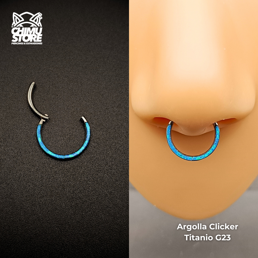 NEW Argolla Clicker Titanio G23 - Segmento Opalita (1,2mm) (16G)