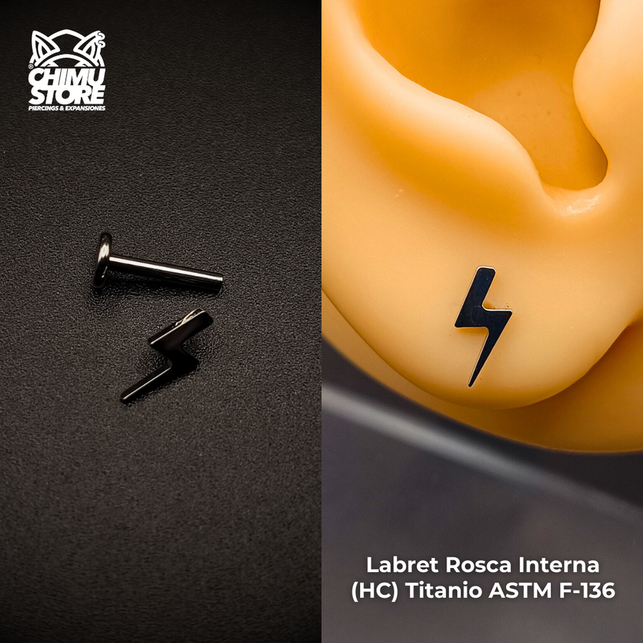 Labret (HC) Titanio ASTM F-136 - Rayo (1,2mm;8mm) (16G)