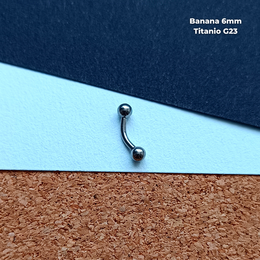NEW Banana Rosca Interna Titanio G23 - Bolitas 3mm Plateado (1,2mm) (16G)
