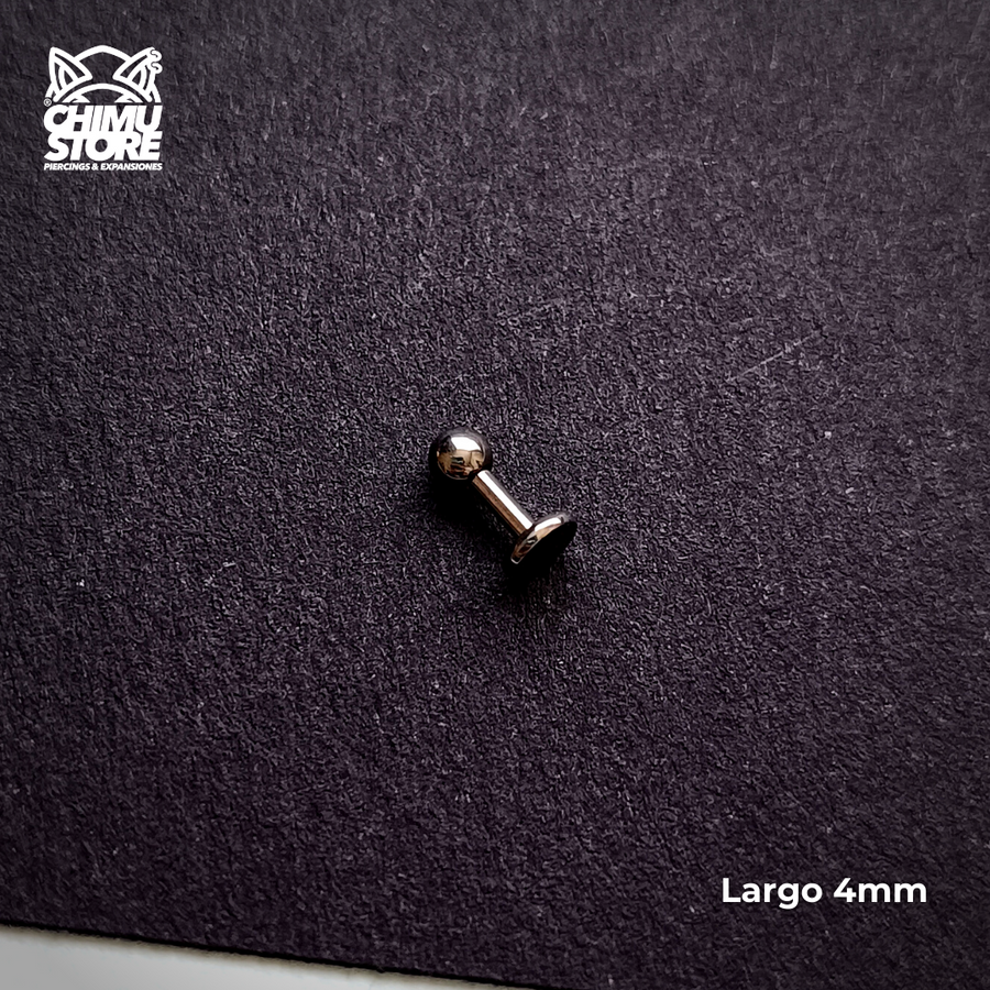REP Labret Plateado Titanio G23 - Bolitas 3mm (5 Largos de Barra) (1,2mm) (16G)
