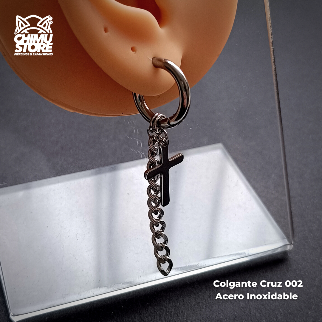 Colgante Acero Inoxidable - Cruz 002 con Cadena (1mm;12mm) (18G)