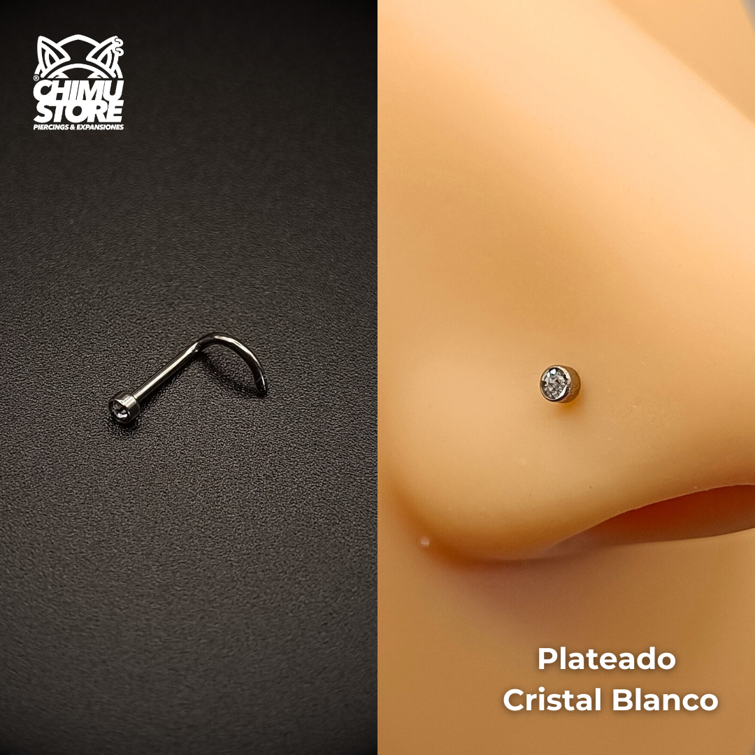 NEW Nostril Screw Colita Titanio G23 - Cristales (0,8mm) (20G)