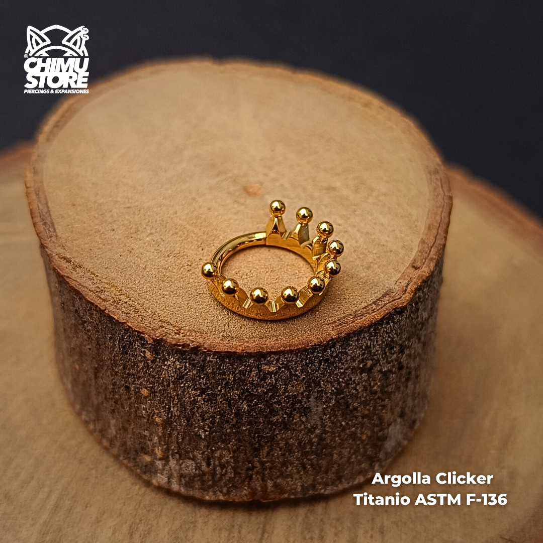 NEW Argolla Clicker Titanio ASTM F-136 - Corona (1,2mm;8mm) (16G)