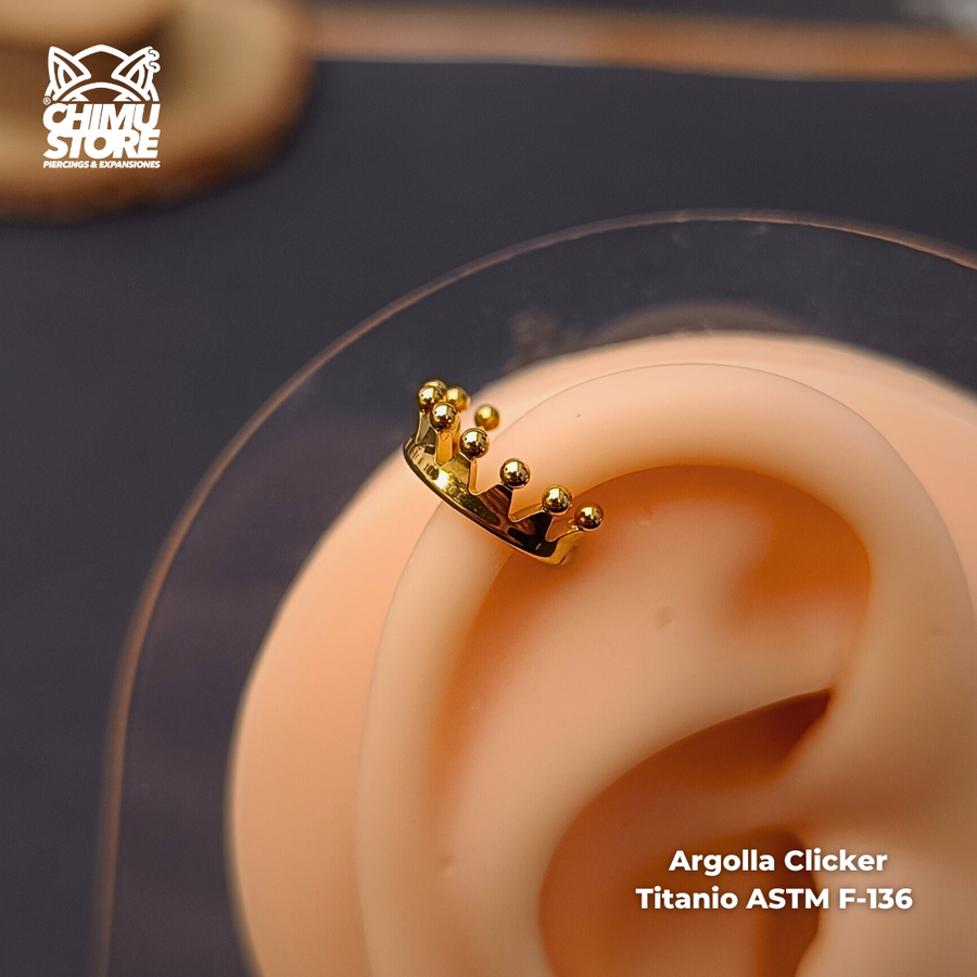 NEW Argolla Clicker Titanio ASTM F-136 - Corona (1,2mm;8mm) (16G)