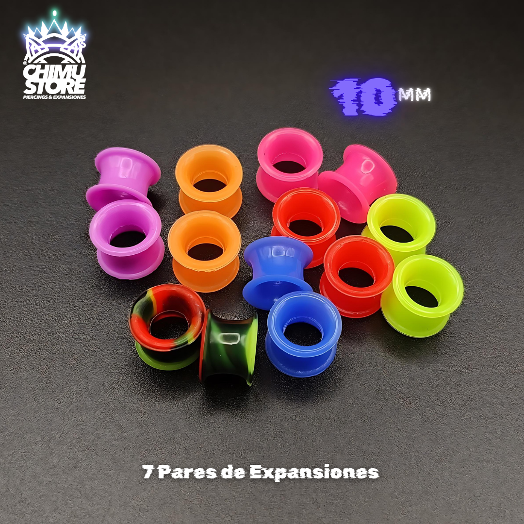 Pack 7 Pares Expansiones de Silicona Blanda - Modelo ZSJ  (7 Colores)