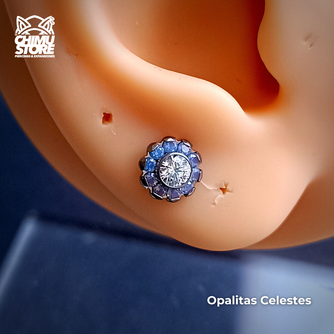 NEW Labret (HC) Titanio ASTM F-136 - Flores 10 Petalos (1,2mm;8mm) (16G)