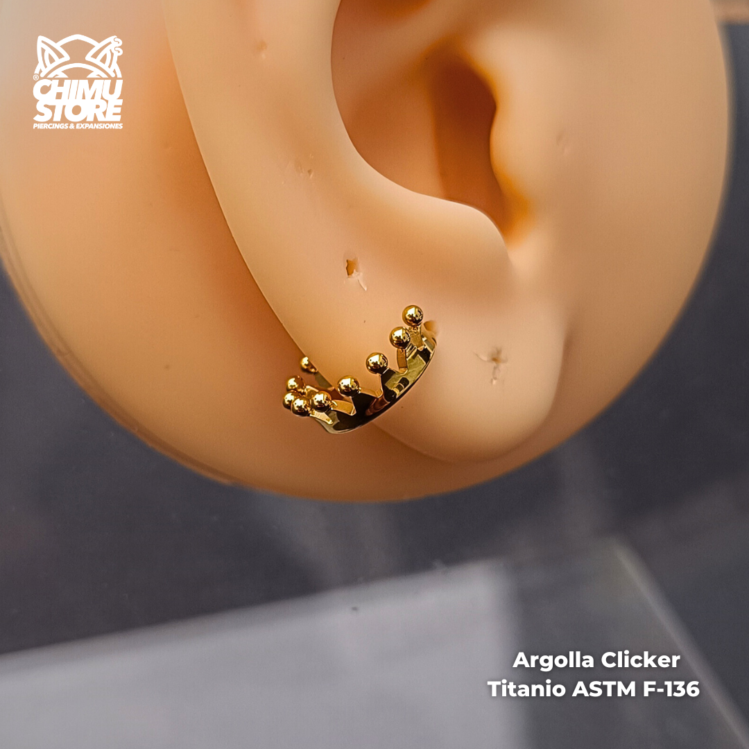 NEW Argolla Clicker Titanio ASTM F-136 - Corona (1,2mm;8mm) (16G)