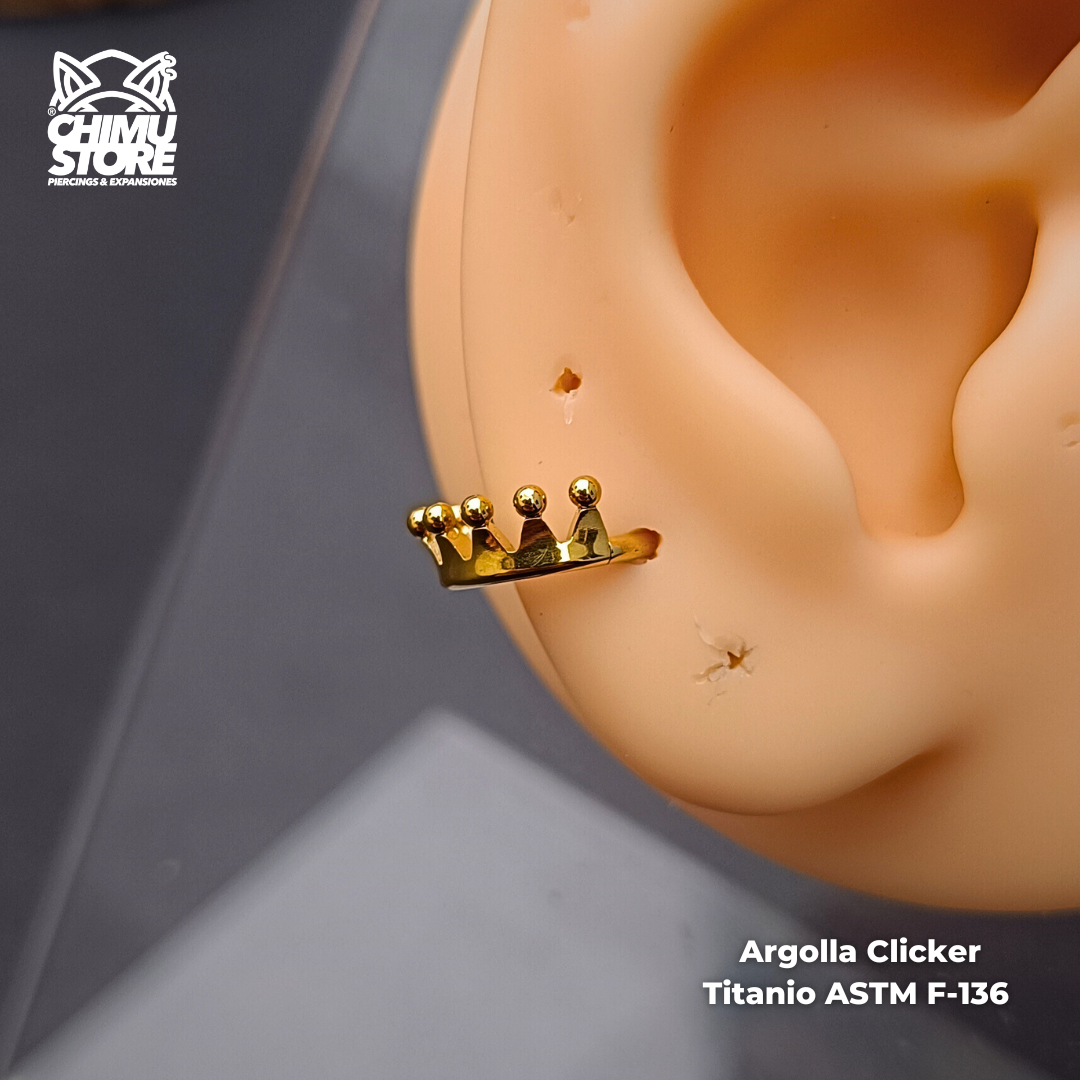 NEW Argolla Clicker Titanio ASTM F-136 - Corona (1,2mm;8mm) (16G)