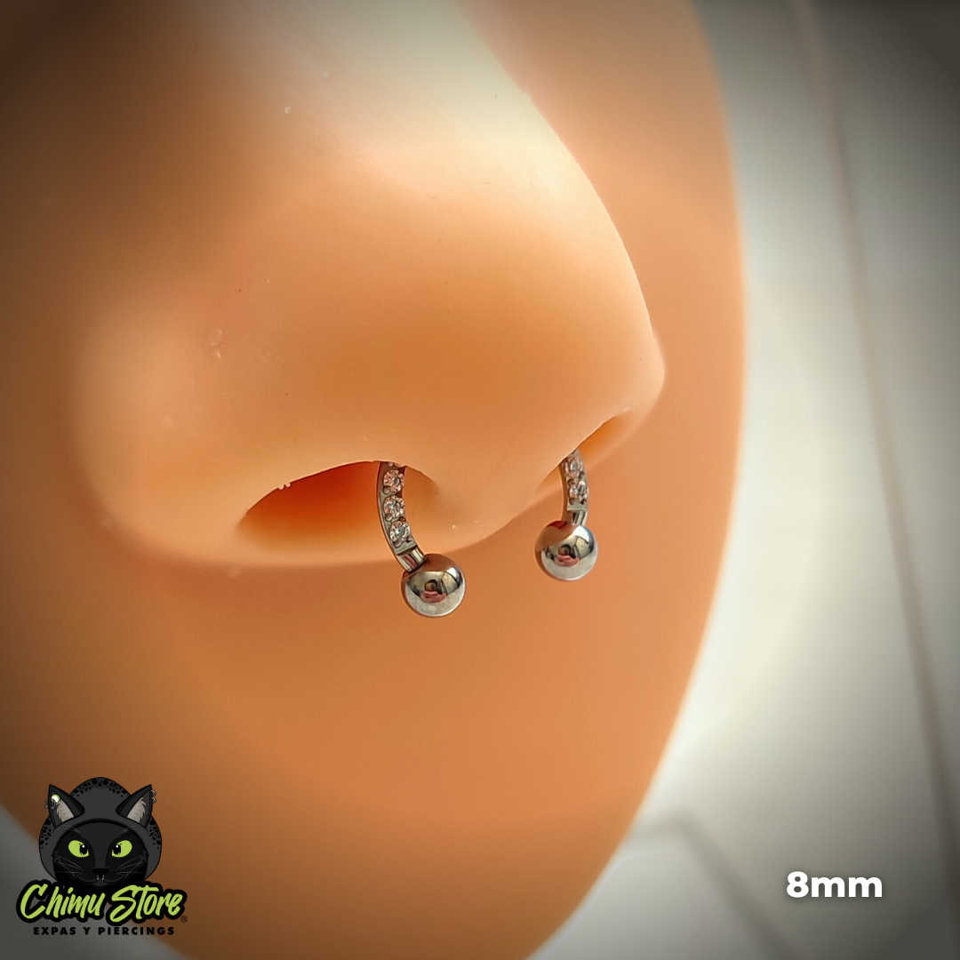 NEW Circular Barbell R. Externa Titanio ASTM F-136 - Zirconias Frontales (1,2mm) (16G)