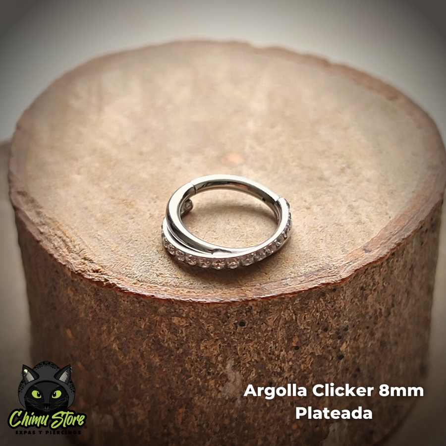 REP Argolla Clicker Titanio ASTM F-136 - Cruzado de Zirconias Laterales (1,2mm) (16G)