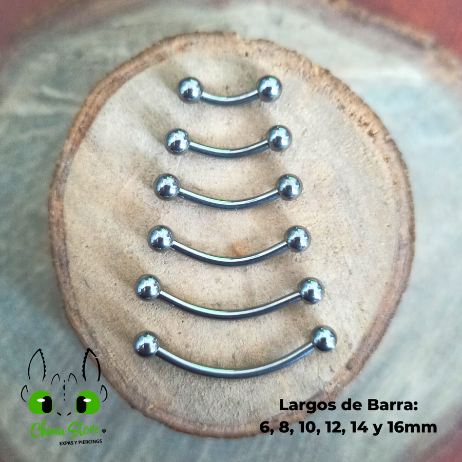 REP Banana Rosca Externa Titanio G23 - Bolitas 3mm Plateado (1,2mm) (16G)