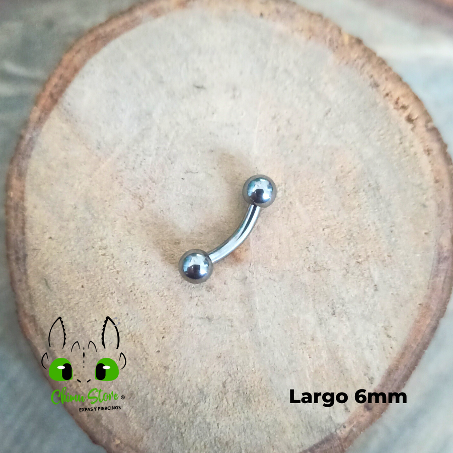 REP Banana Rosca Externa Titanio G23 - Bolitas 3mm Plateado (1,2mm) (16G)