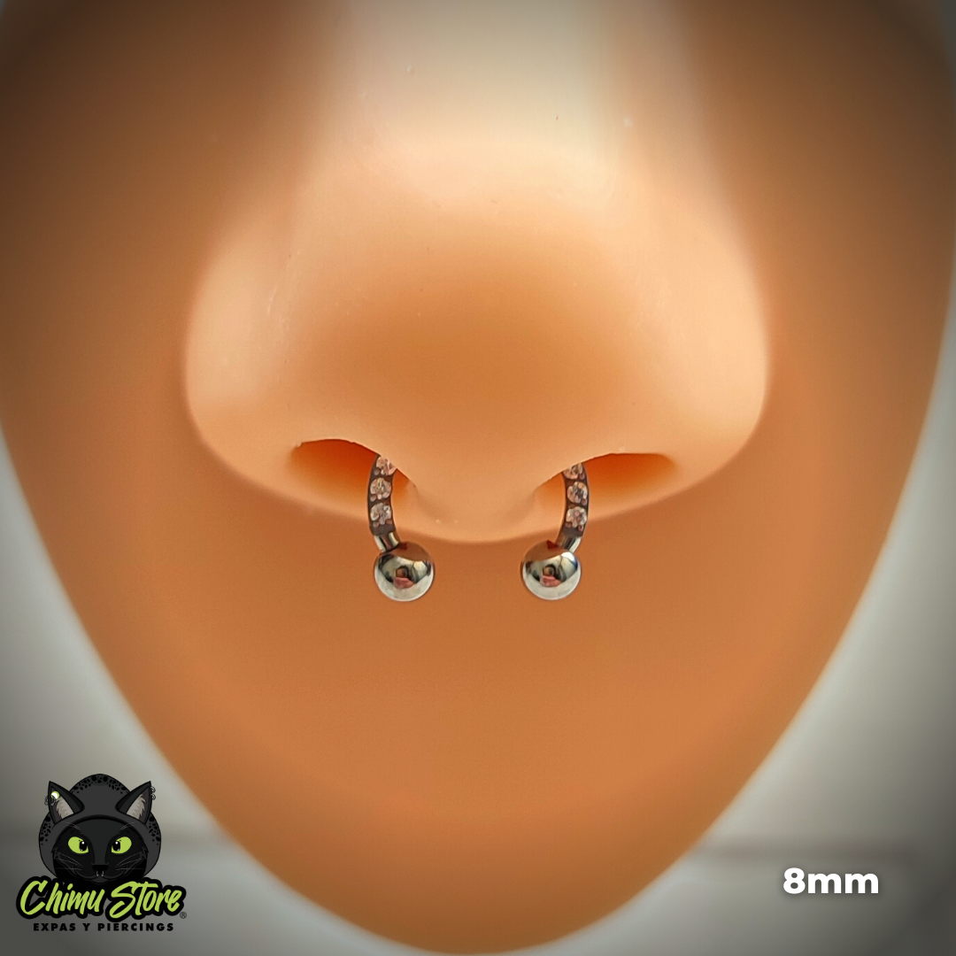 NEW Circular Barbell R. Externa Titanio ASTM F-136 - Zirconias Frontales (1,2mm) (16G)