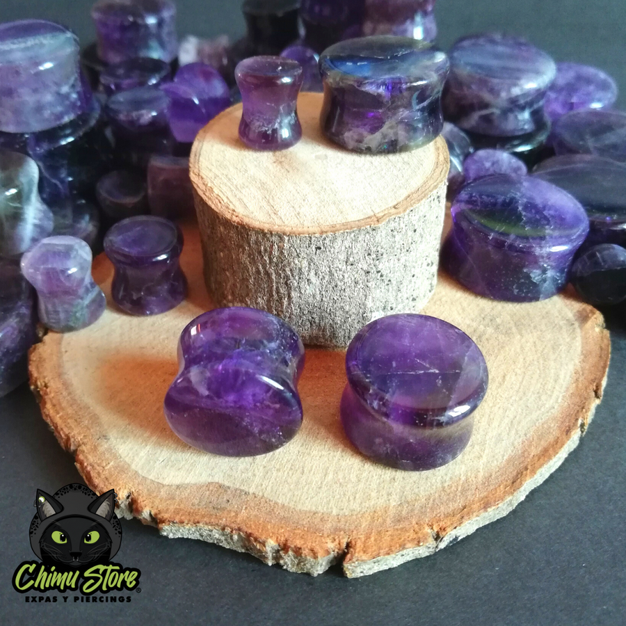 Expansion Piedra Tapon - Amatista Color (3mm a 25mm)