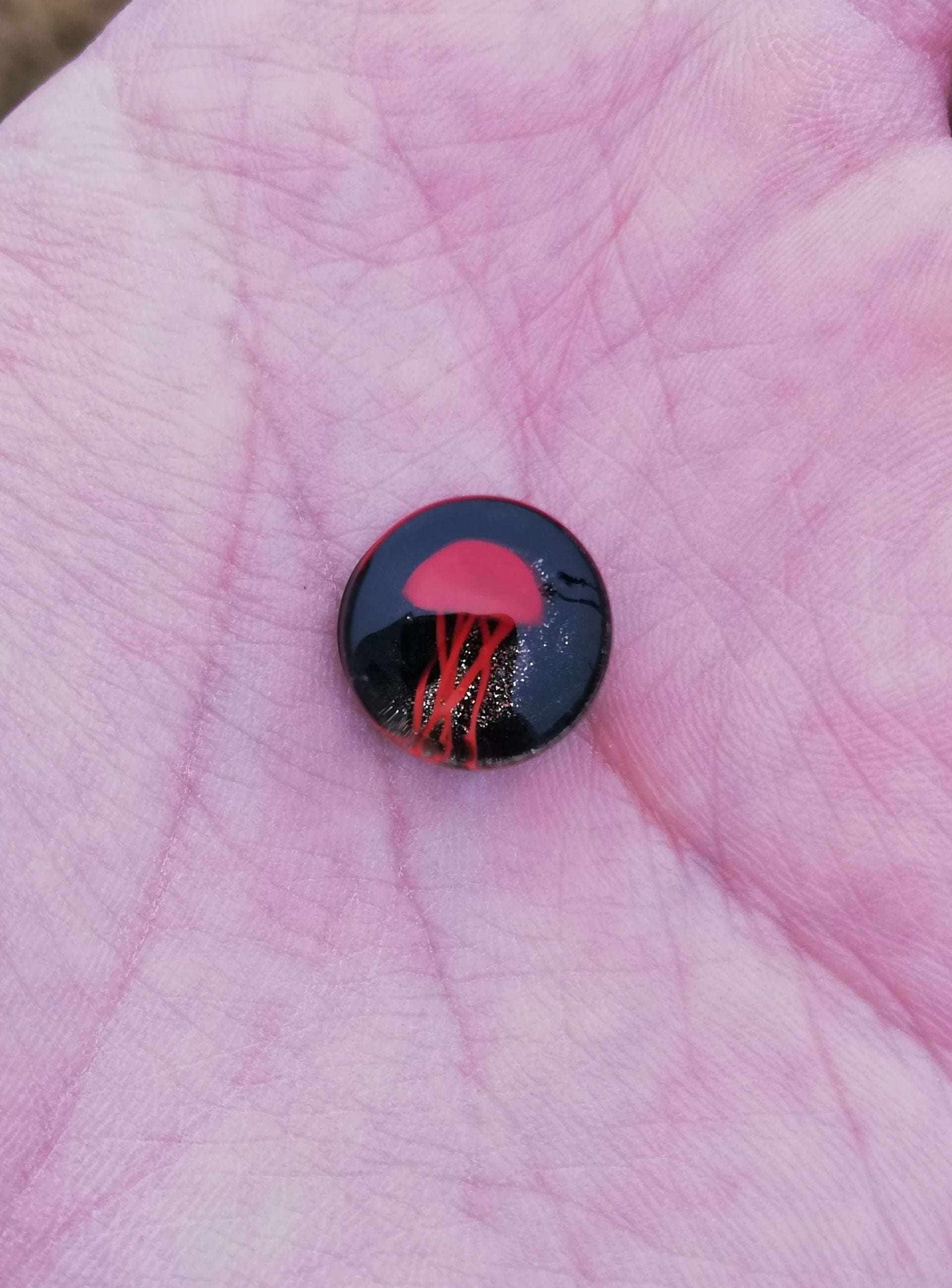 Expansion Pyrex - Medusa Roja Fondo Negro Burbujas Doradas (8mm a 16mm)