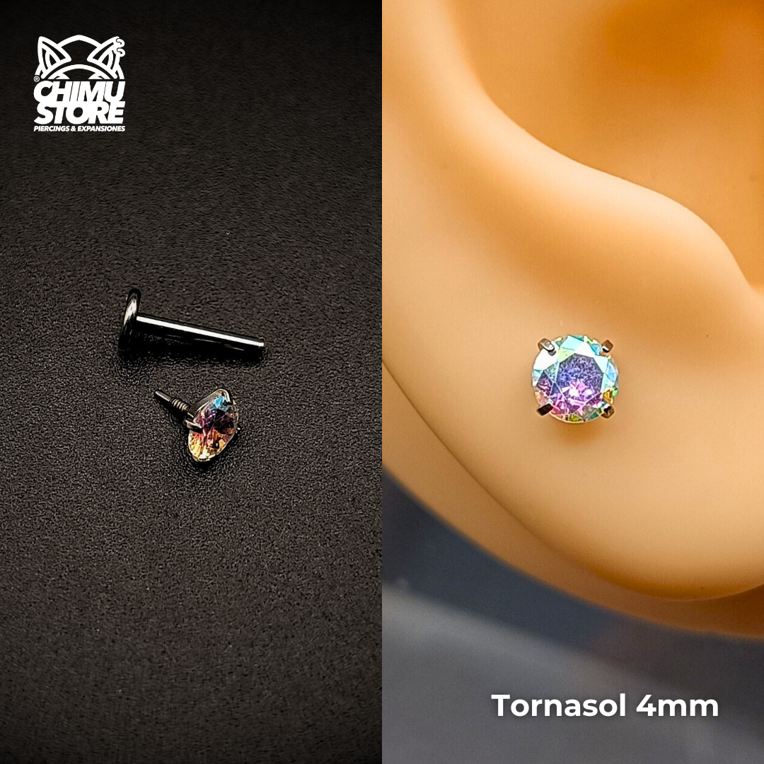 NEW Labret (HL) Titanio G23 - Prong Set Zirconia M001 (1,2mm) (16G)
