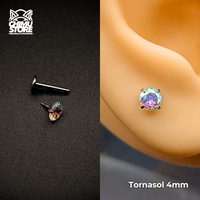 NEW Labret (HL) Titanio G23 - Prong Set Zirconia M001 (1,2mm) (16G)