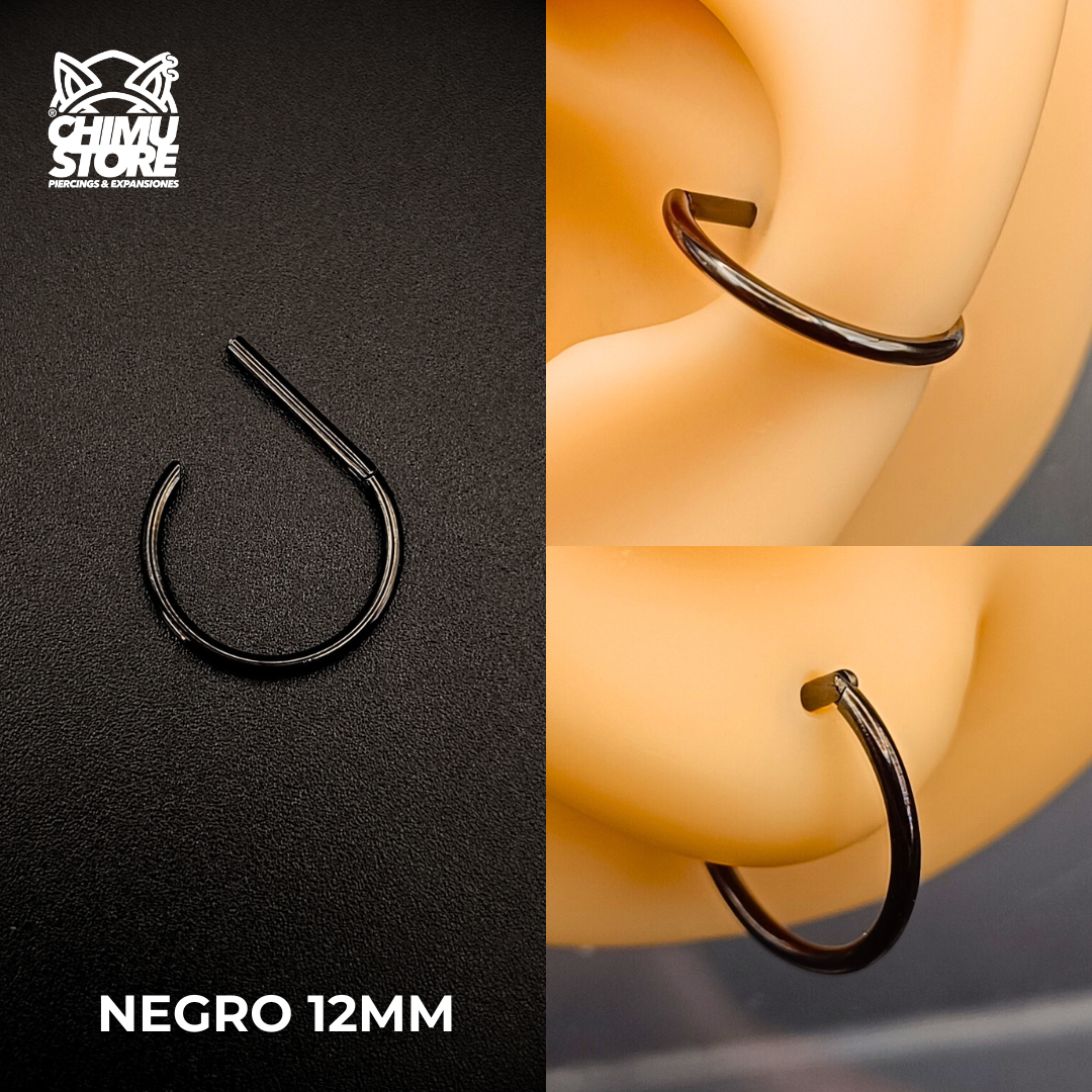 Argolla Clicker Titanio G23 - Forma D Lisas (1,2mm) (16G)