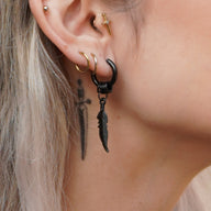 Colgante Acero Inoxidable - Pluma y 4 Argollitas (1mm;11mm)