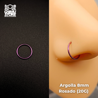 NEW Nostril Argolla Clicker Titanio G23 - Lisa (0,8mm y 1mm) (18G y 20G)
