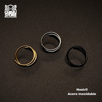 Nostril Acero Inoxidable - Doble Argolla 8mm (0,8mm;8mm) (20G)