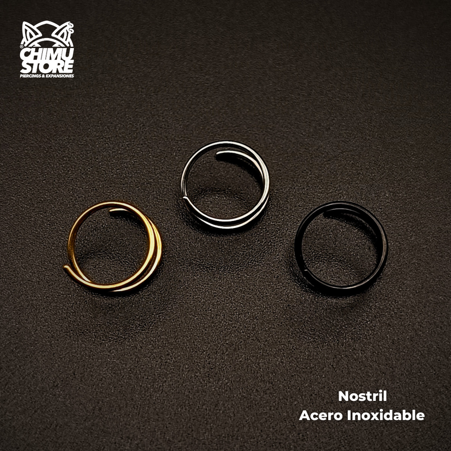 NEW Nostril Acero Inoxidable - Doble Argolla 8mm (0,8mm;8mm) (20G)