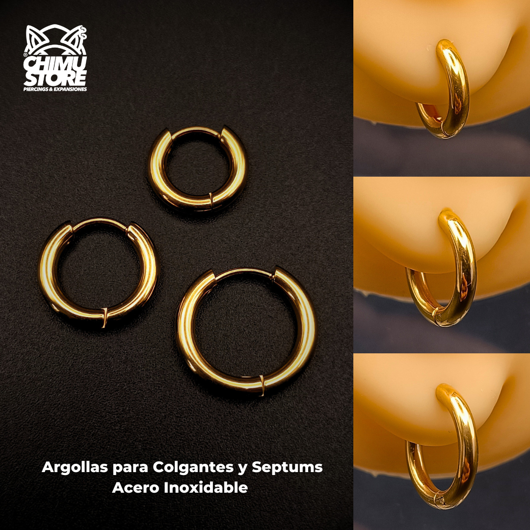 NEW Argollas para Colgante Acero Inoxidable - Grosor 2,5mm Dorado (8mm a 16mm)