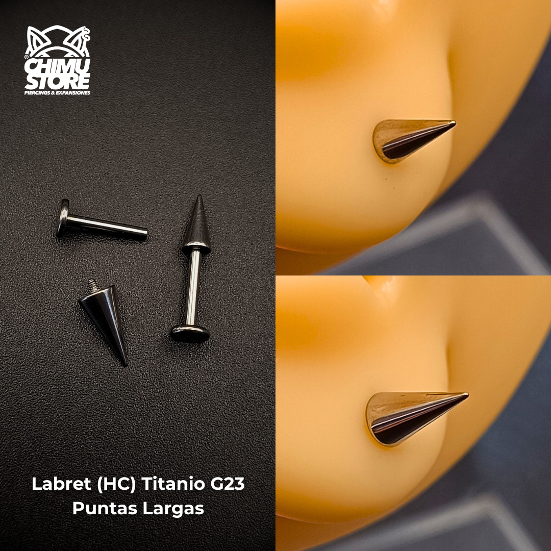 NEW Labret (HC) Titanio G23 - Puntas Largas (1,2mm;8mm) (16G)