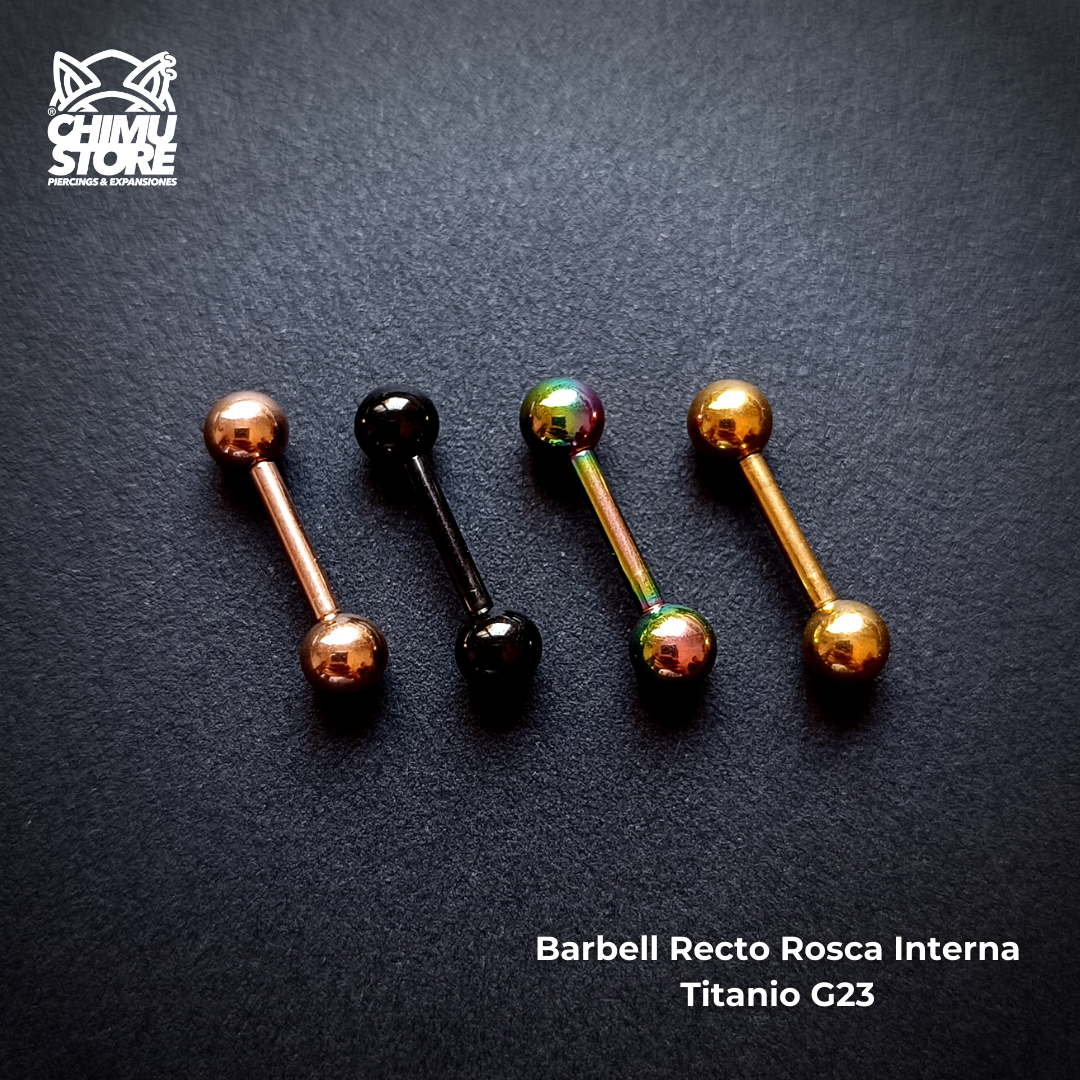 NEW Barbell Recto Rosca Interna Titanio G23 - Colores (1,6mm;10mm*5) (14G)