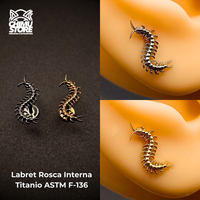 Labret (HC) Titanio ASTM F-136 - Ciempies (1,2mm;8mm) (16G)