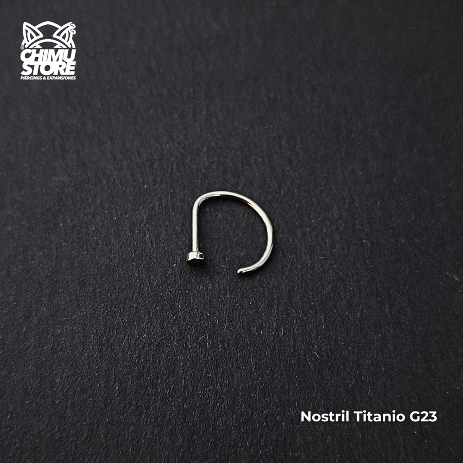NEW Nostril Titanio G23 - Forma D Plateado (0,8mm) (20G)