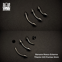 NEW Banana (RE) Titanio G23 - Puntas 3mm Plateado (1,2mm) (16G)