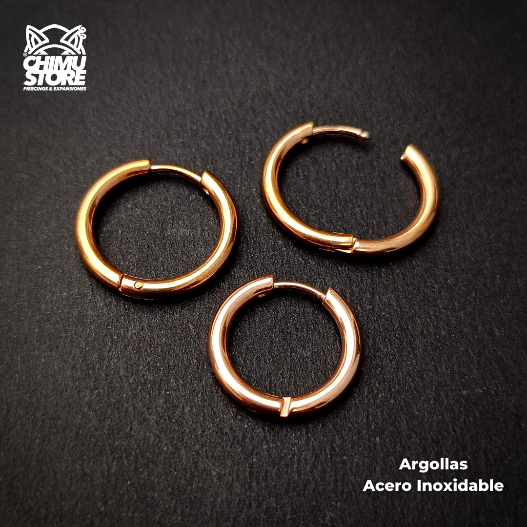 Argollas para Colgante Acero Inoxidable - Rose Gold Grosor 2,5mm