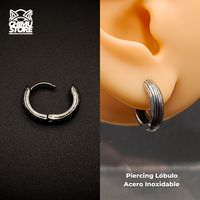 NEW Piercing Lobulo Acero Inoxidable - Brushed Loop (1mm;10mm)
