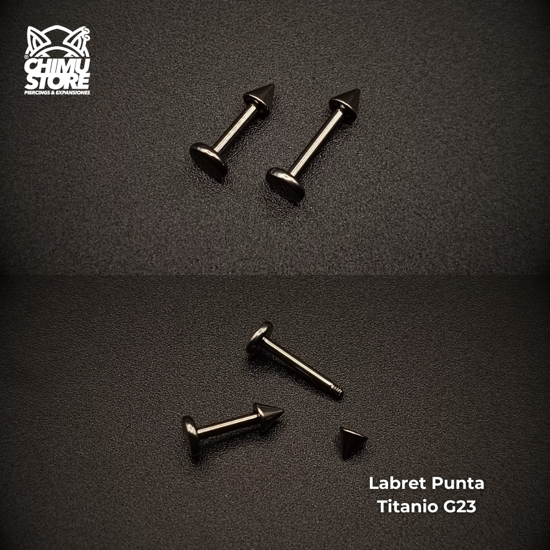 NEW Labret Titanio G23 - Plateado Puntas 3mm (1,2mm) (16G)