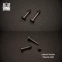 NEW Labret Titanio G23 - Plateado Puntas 3mm (1,2mm) (16G)