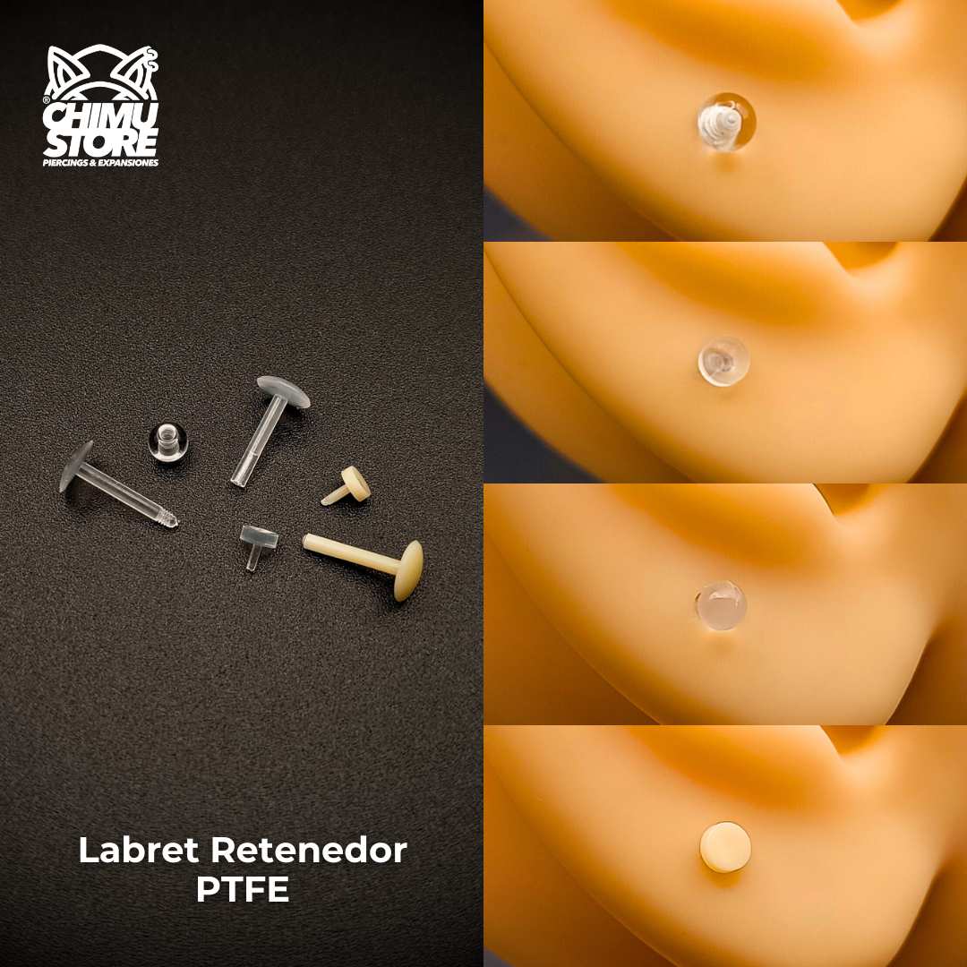 NEW Labret PTFE Bio Flexible - Retenedor Procedimientos Medicos (1,2mm) (16G)