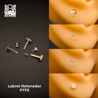 NEW Labret PTFE Bio Flexible - Retenedor Procedimientos Medicos (1,2mm) (16G)