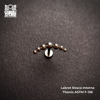 Labret Titanio ASTM F-136 - Cluster Trepadores 7 Cuentas (1,2mm;8mm) (16G)