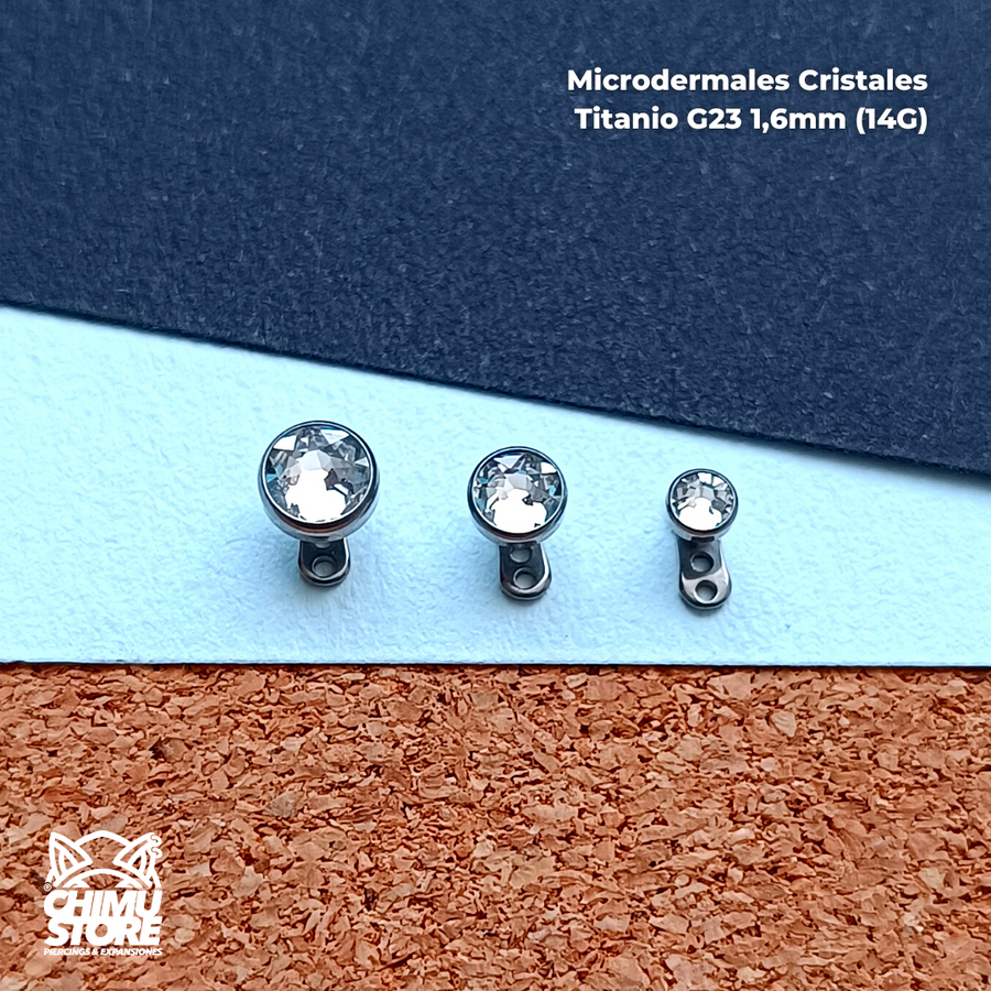 NEW Microdermal Titanio G23 - Cristales Blancos (1,6mm) (14G)