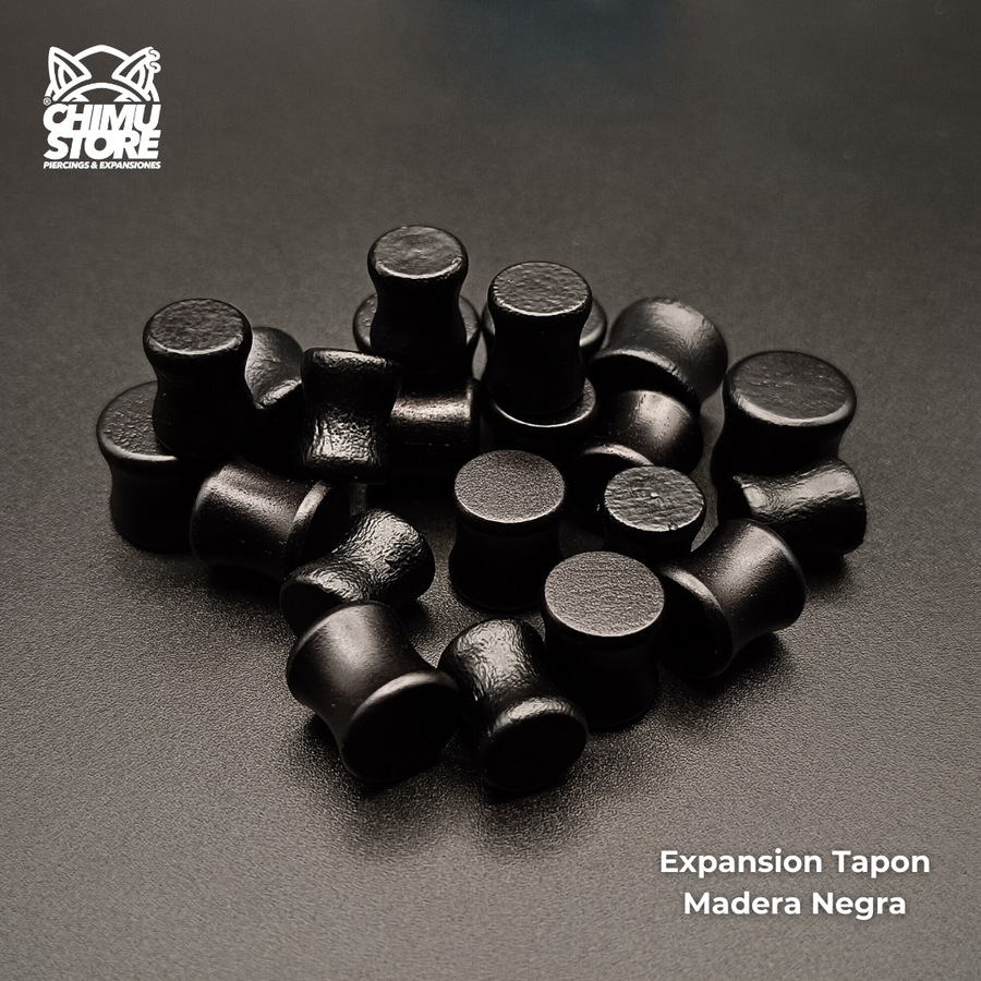 Expansiones Tapon - Madera Pintadas Negras (8mm a 30mm)