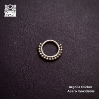 NEW Argolla Clicker Acero Inoxidable - Bordeado de Cuentas (1,2mm;8mm) (16G)