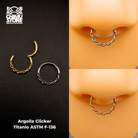 NEW Argolla Clicker Titanio ASTM F-136 - Royal Braid (1,2mm) (16G)